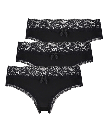 3-pack Dakota brasilian short, Czarny