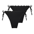 2-pak Majtki Bikini Cheeky Tanga Scallop, Czarny