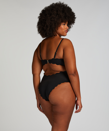 Kostium kąpielowy Bandeau Scallop, Czarny