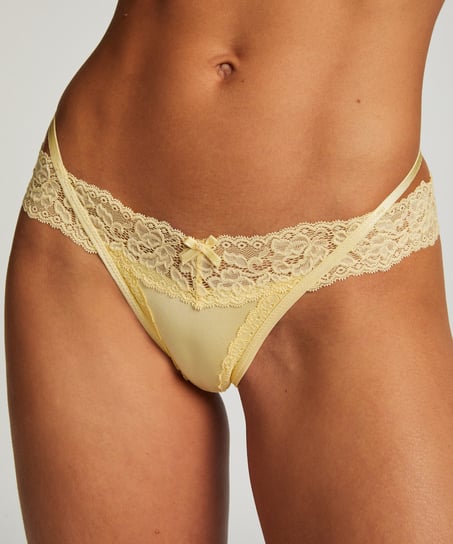 Stringi w kształcie litery V, z niskim stanem Elliena, Ż&oacute;łty