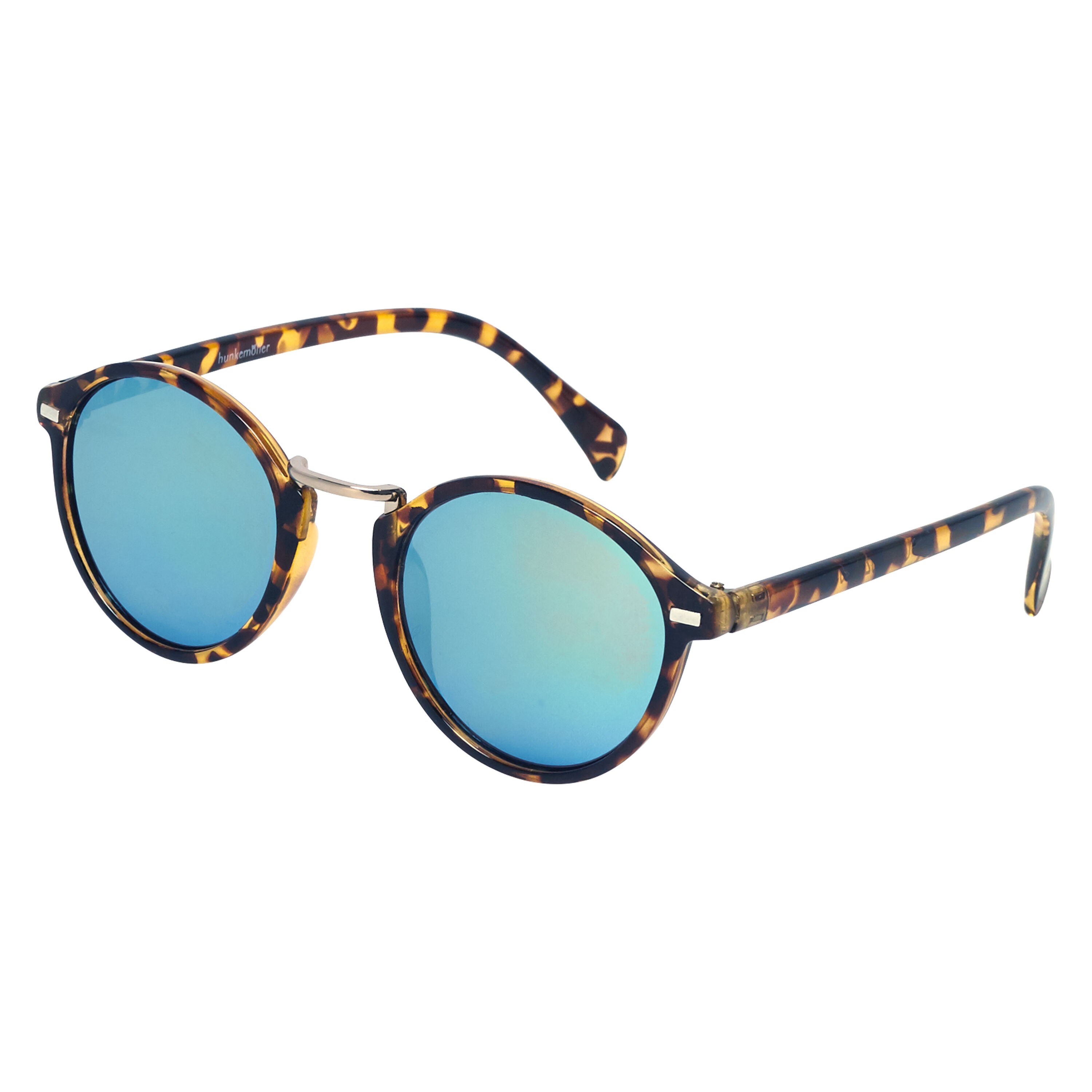 Mirror Round Sunglasses, Brązowy