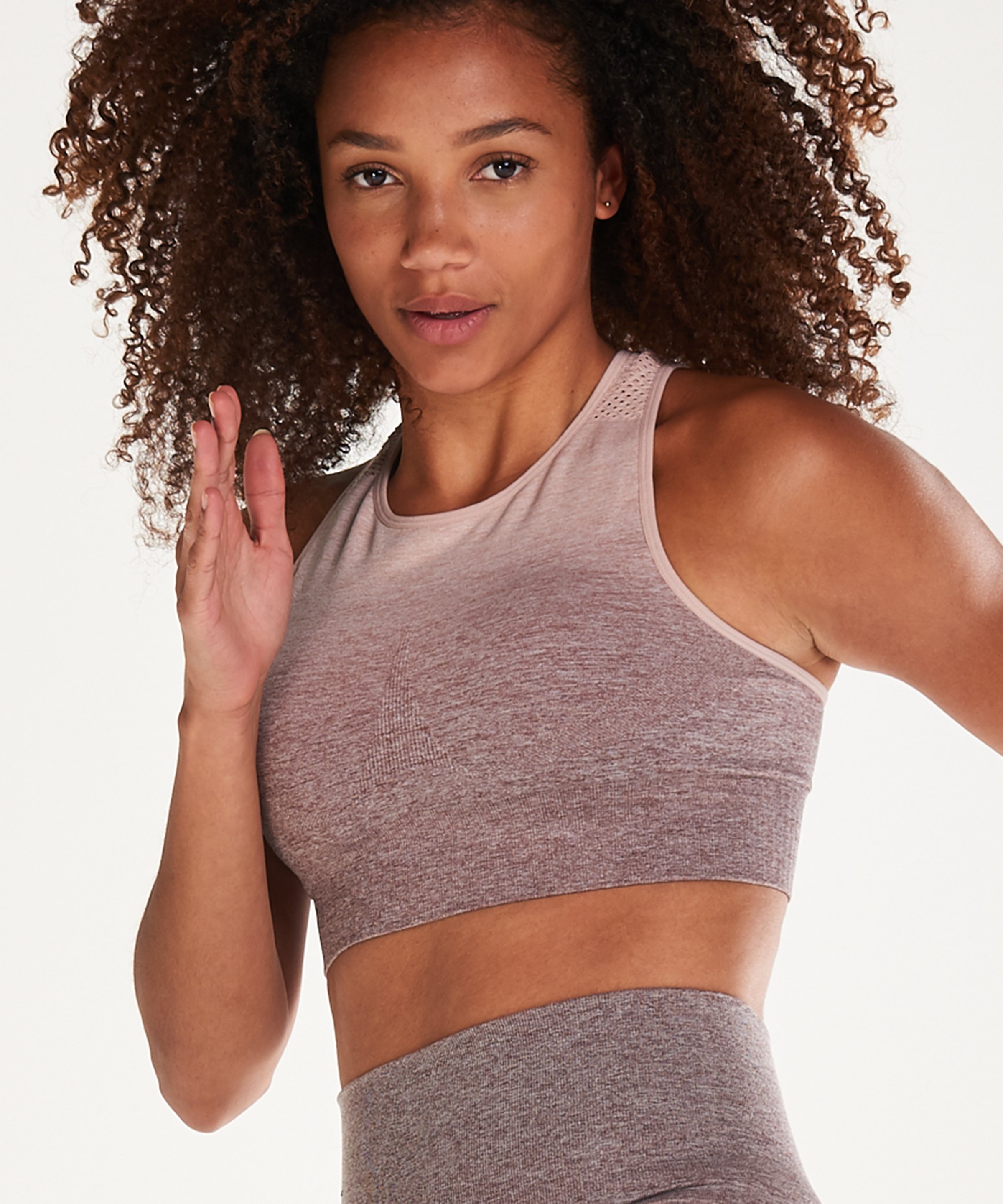 HKMX Highneck Ombre Level 2 Sports Bra, R&oacute;żowy, main