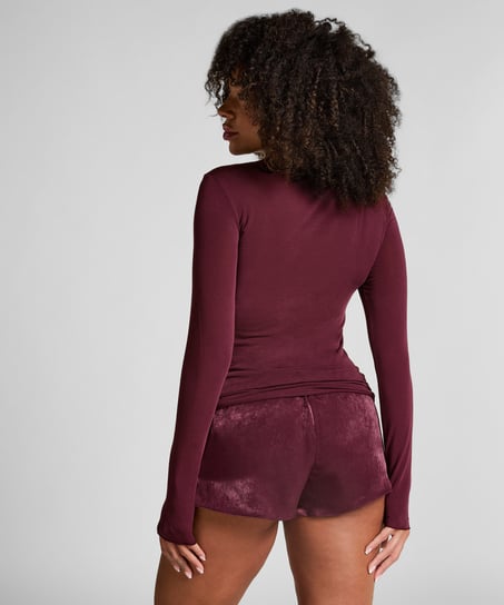 Satynowe szorty Minimal, Fioletowy