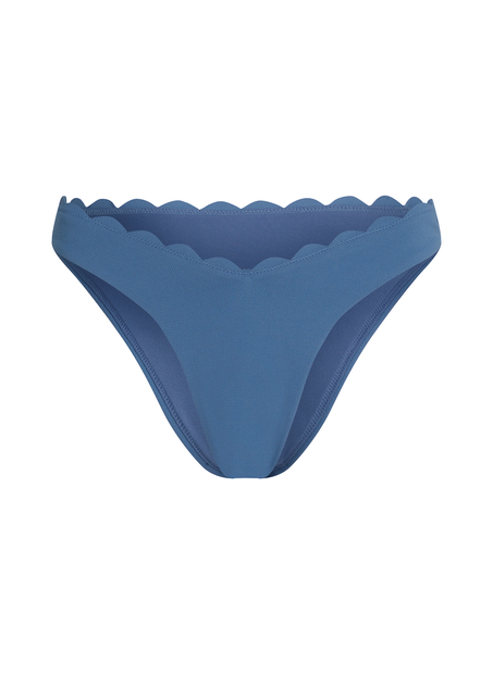 Majtki Bikini Wysoko Krojona Scallop, Niebieski
