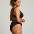 Scallop biustonosz bikini bez wkładek z fiszbinami, Czarny