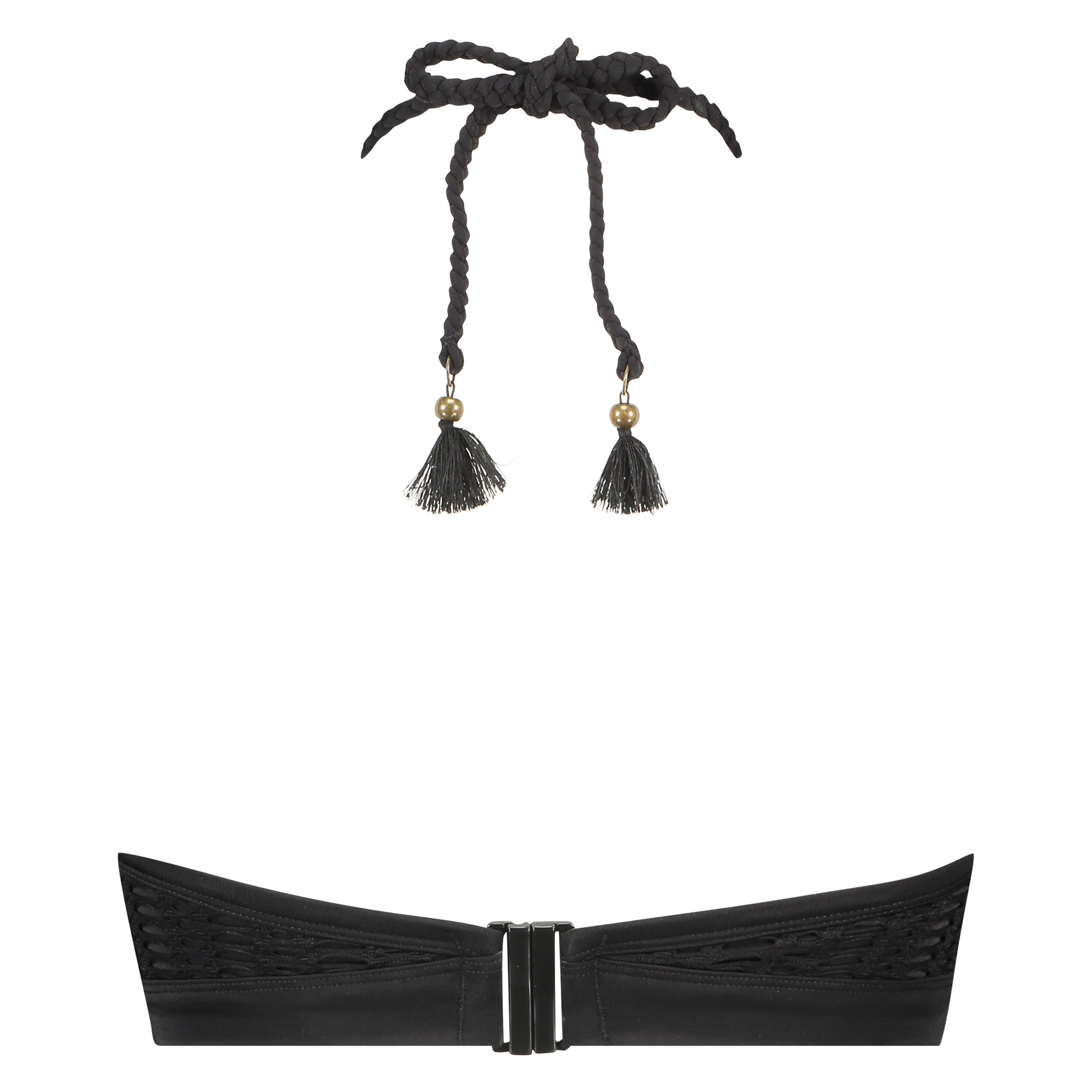 Borneo Mesh Underwired Bikini Crop Top, Czarny, main