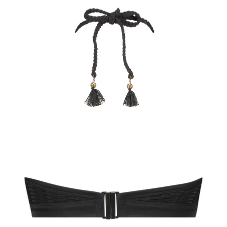 Borneo Mesh Underwired Bikini Crop Top, Czarny