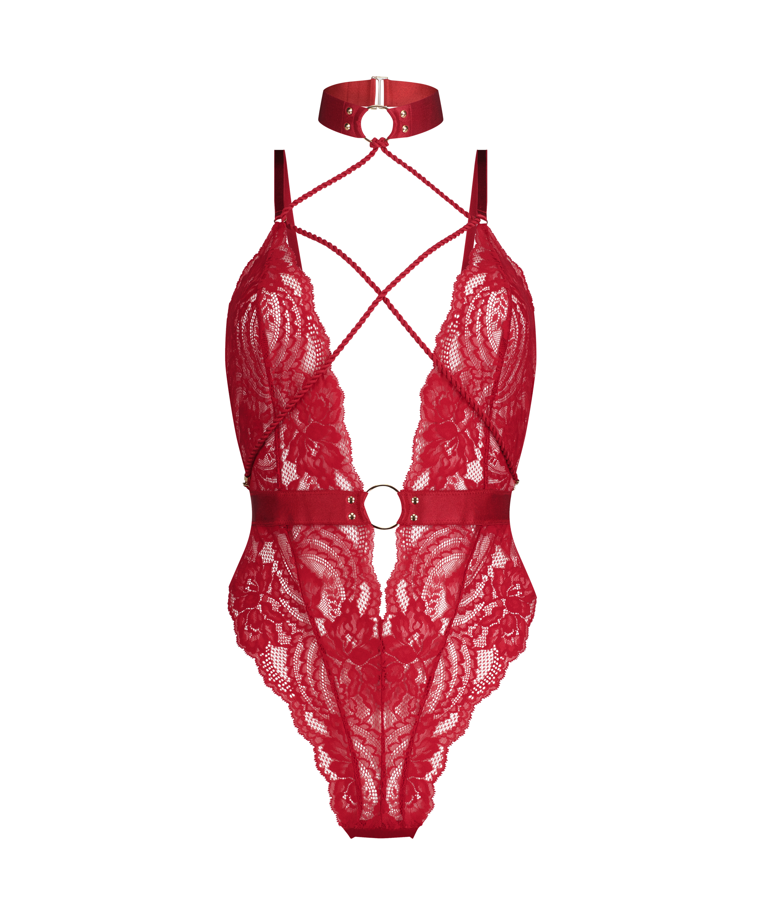 Body z otwartym krokiem Brandy Private, Czerwony, main