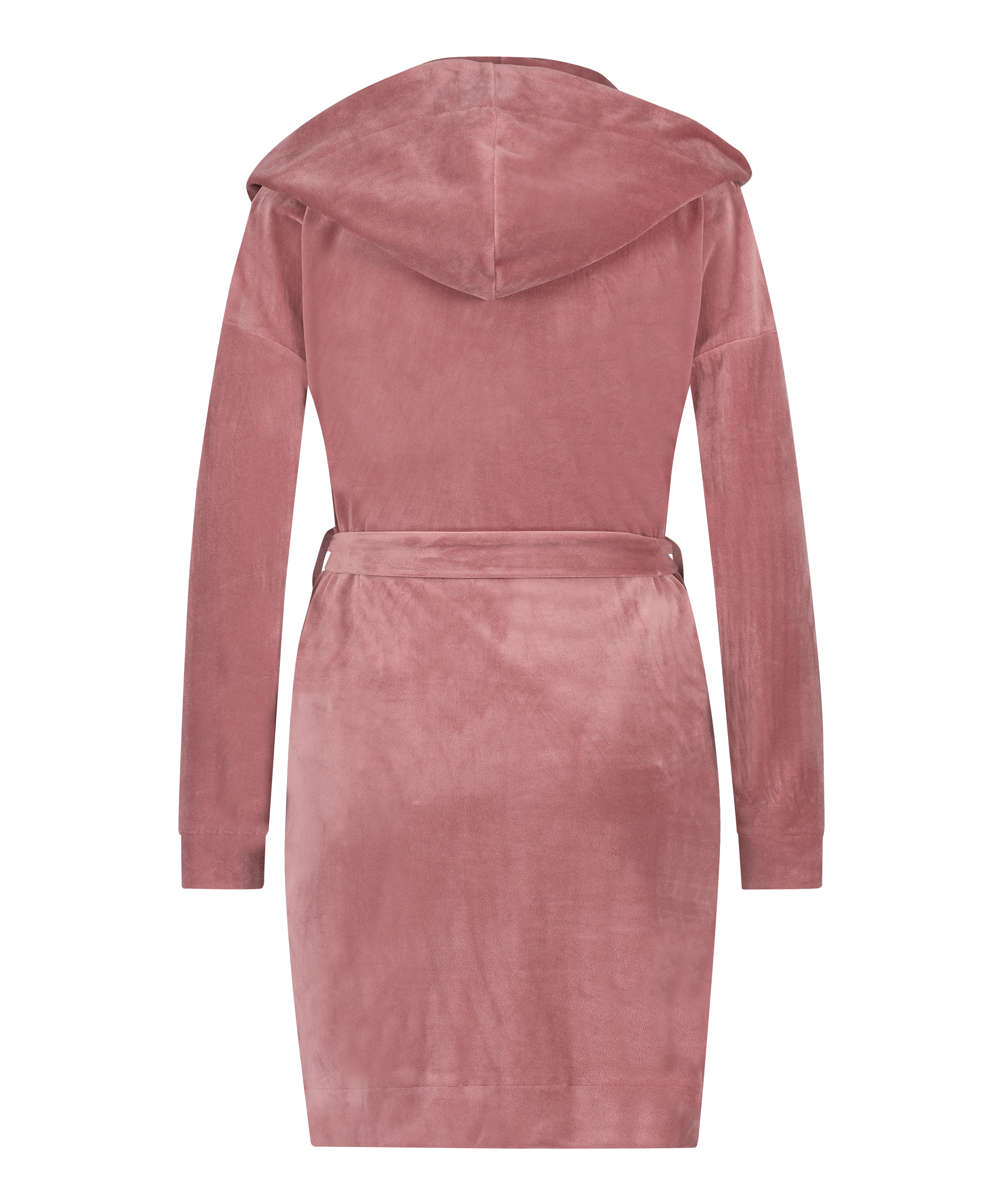 Krótki szlafrok welurowy, Fioletowy, main