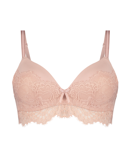Sabina padded longline non-wired bra, R&oacute;żowy