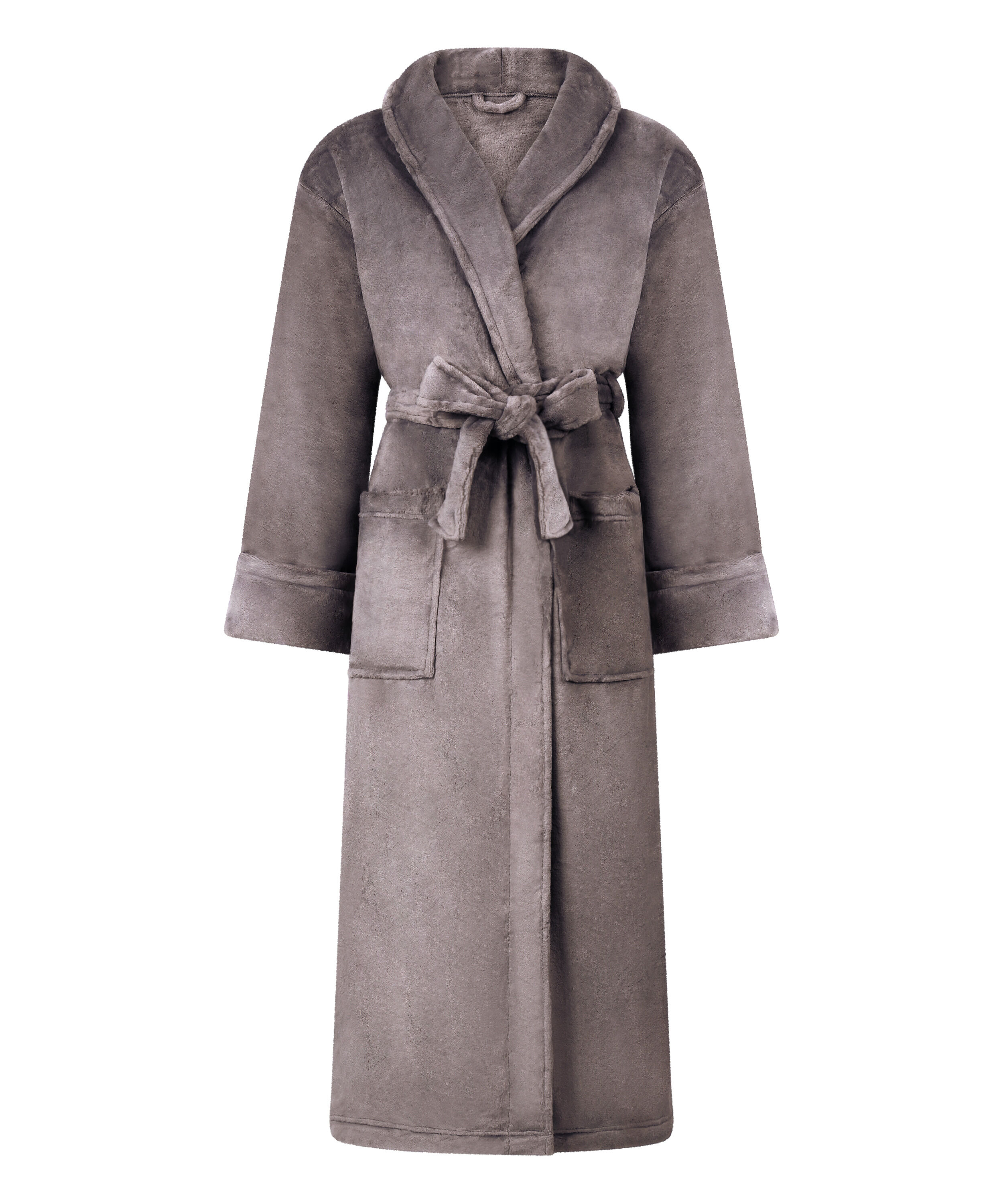 Miękki szlafrok polarowy, Szary