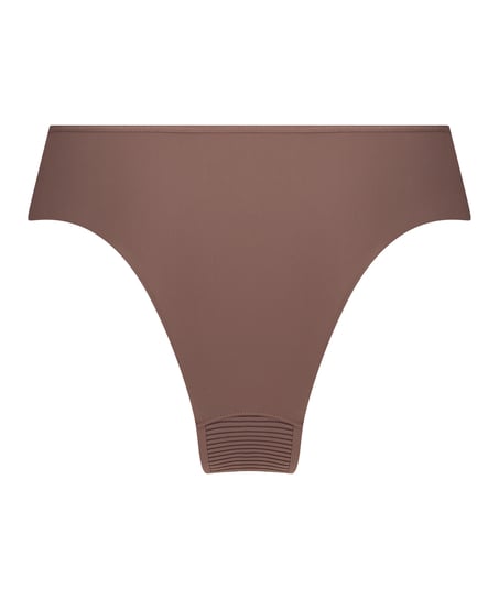 Niewidoczne pod ubraniem brazyliany z paskami i siateczką, Brązowy