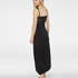 Long slip dress Modal lace, Czarny