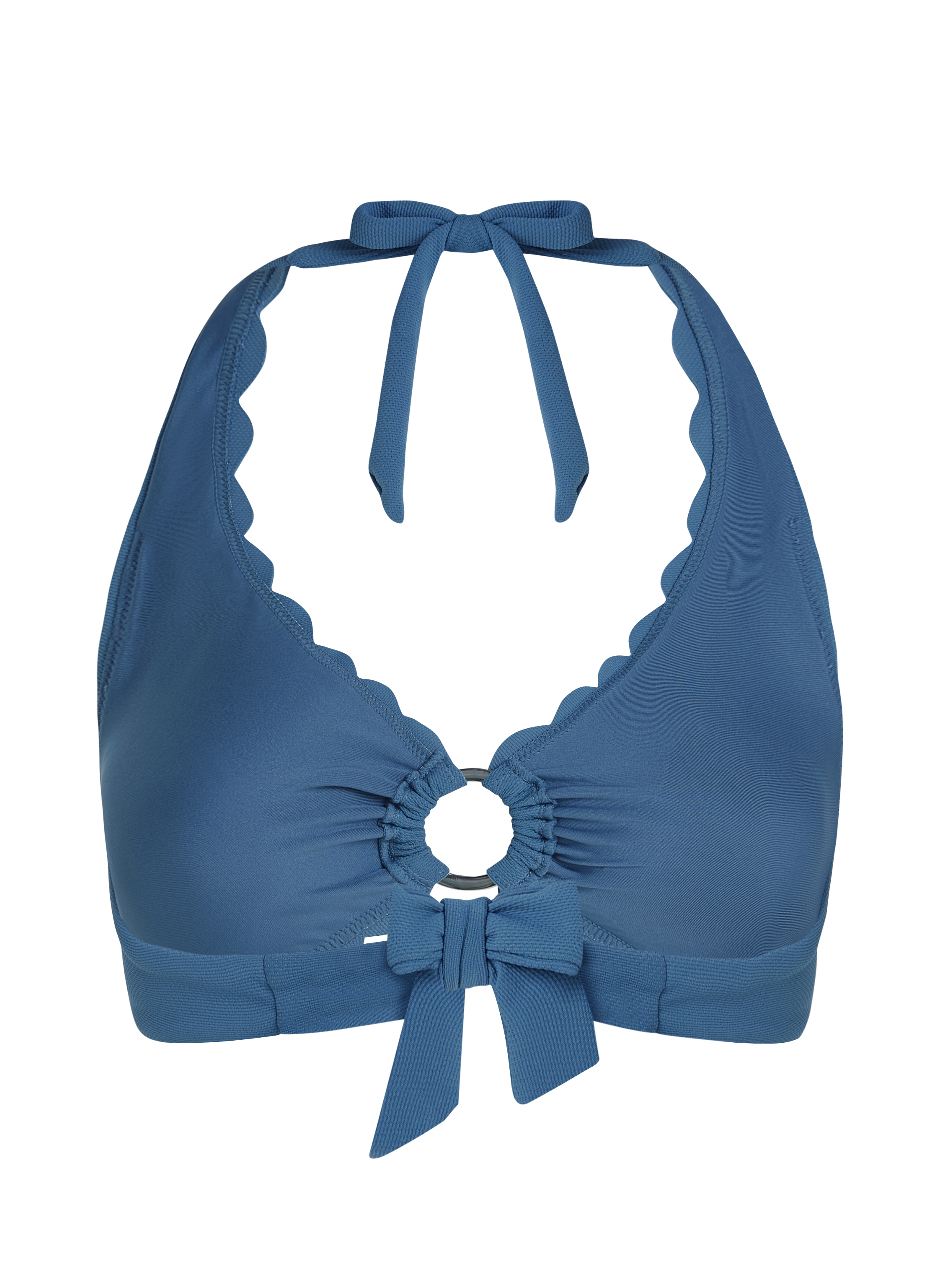 G&oacute;ra od bikini z krojem typu halter, Niebieski, main