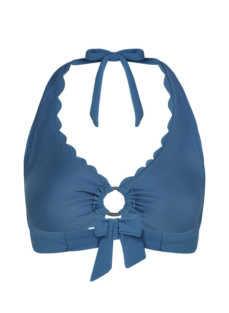 G&oacute;ra od bikini z krojem typu halter, Niebieski