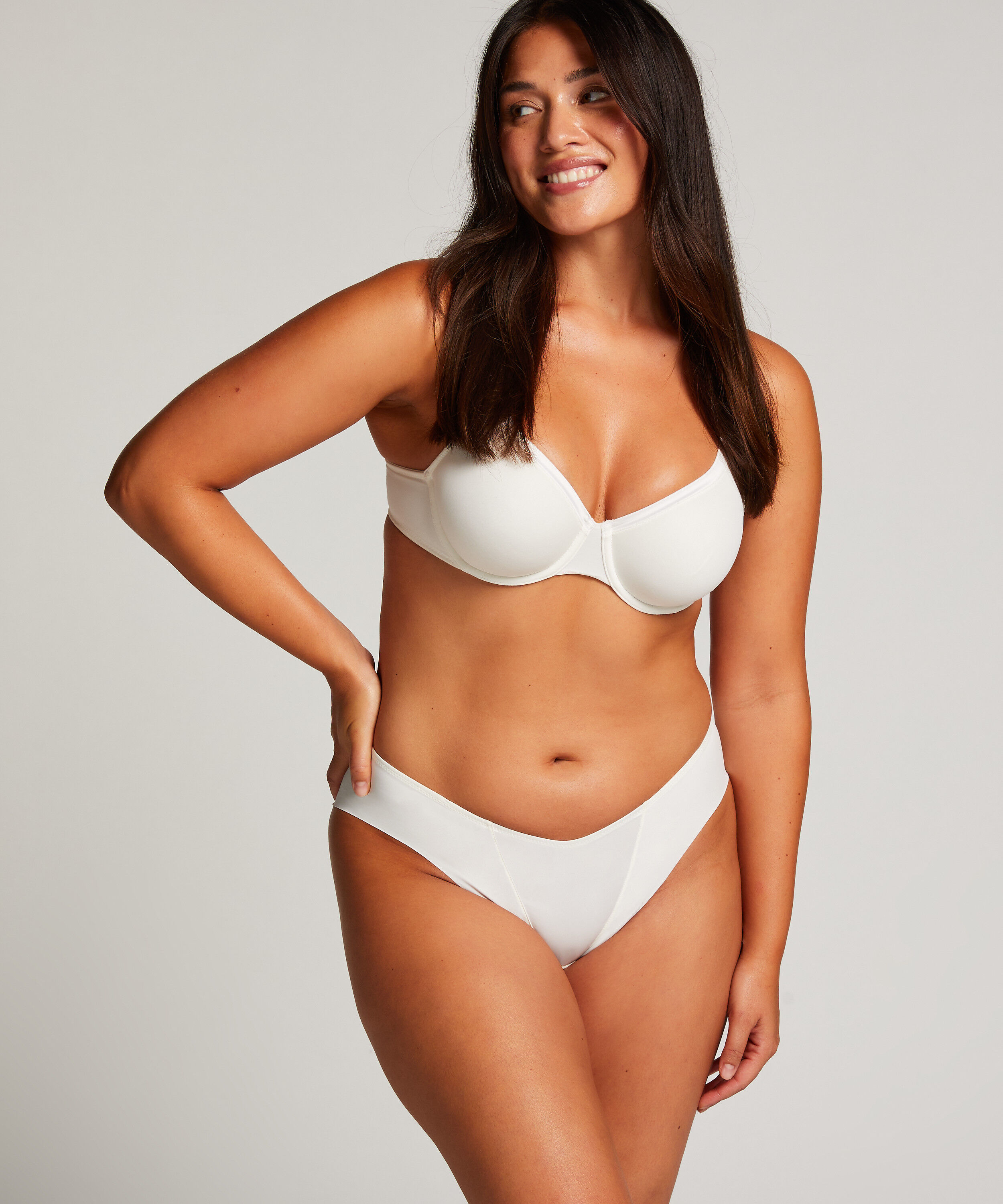 Satin Fleece Brief, Biały