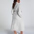Long Fleece Bathrobe, Szary