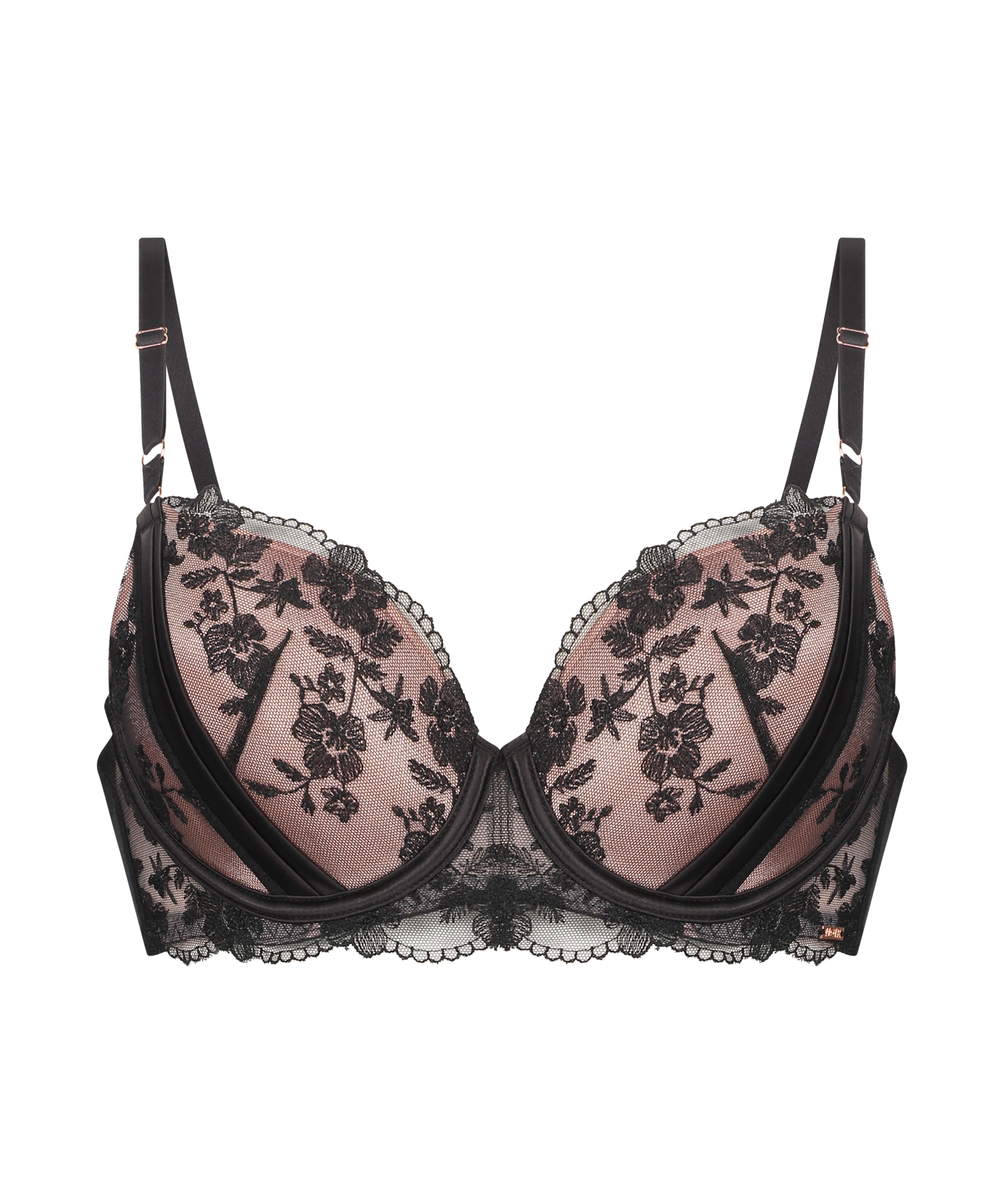 Usztywniony biustonosz z fiszbinami Steph, Czarny, main