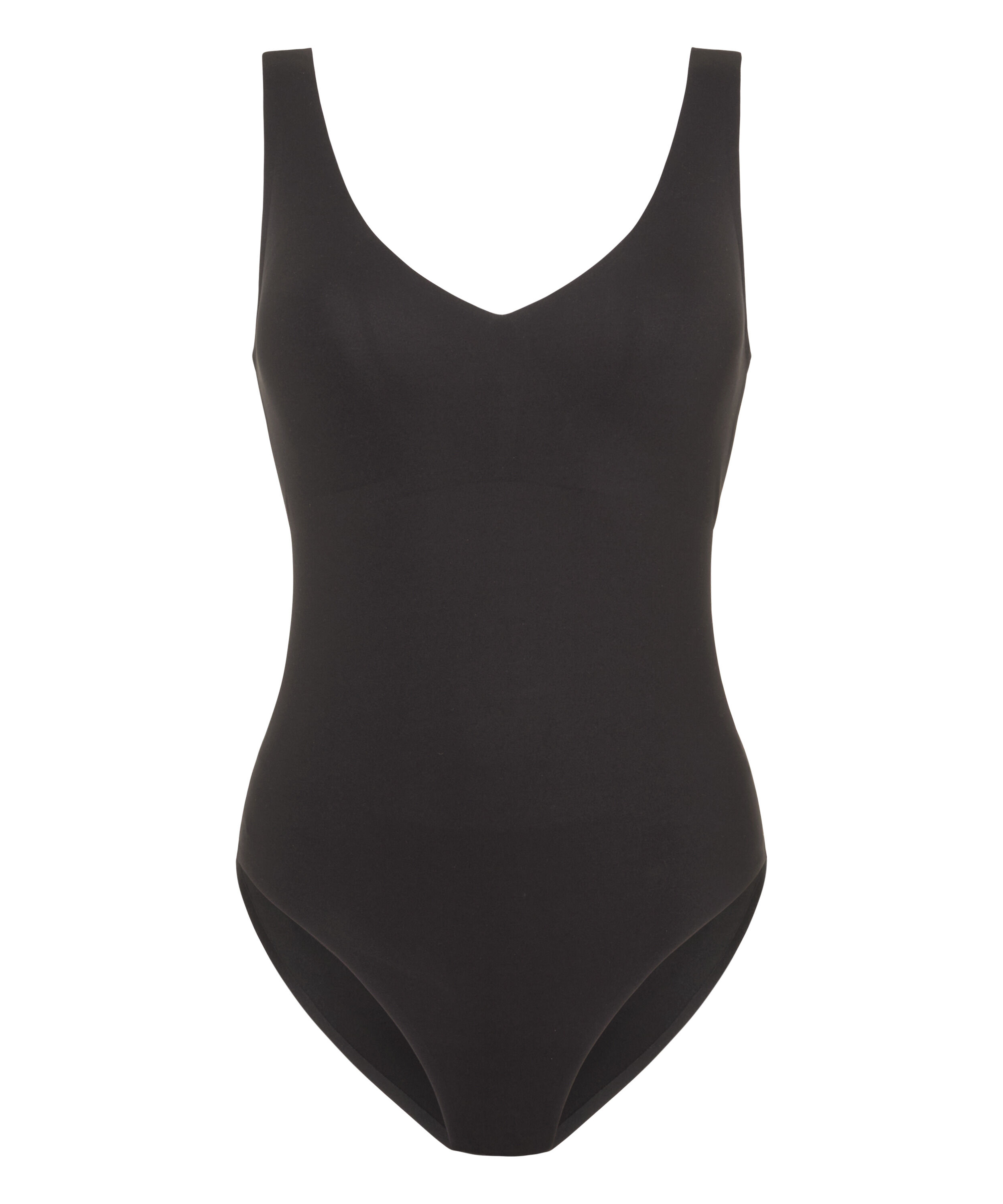 Body z Dekoltem w Serek Super Comfort, Czarny