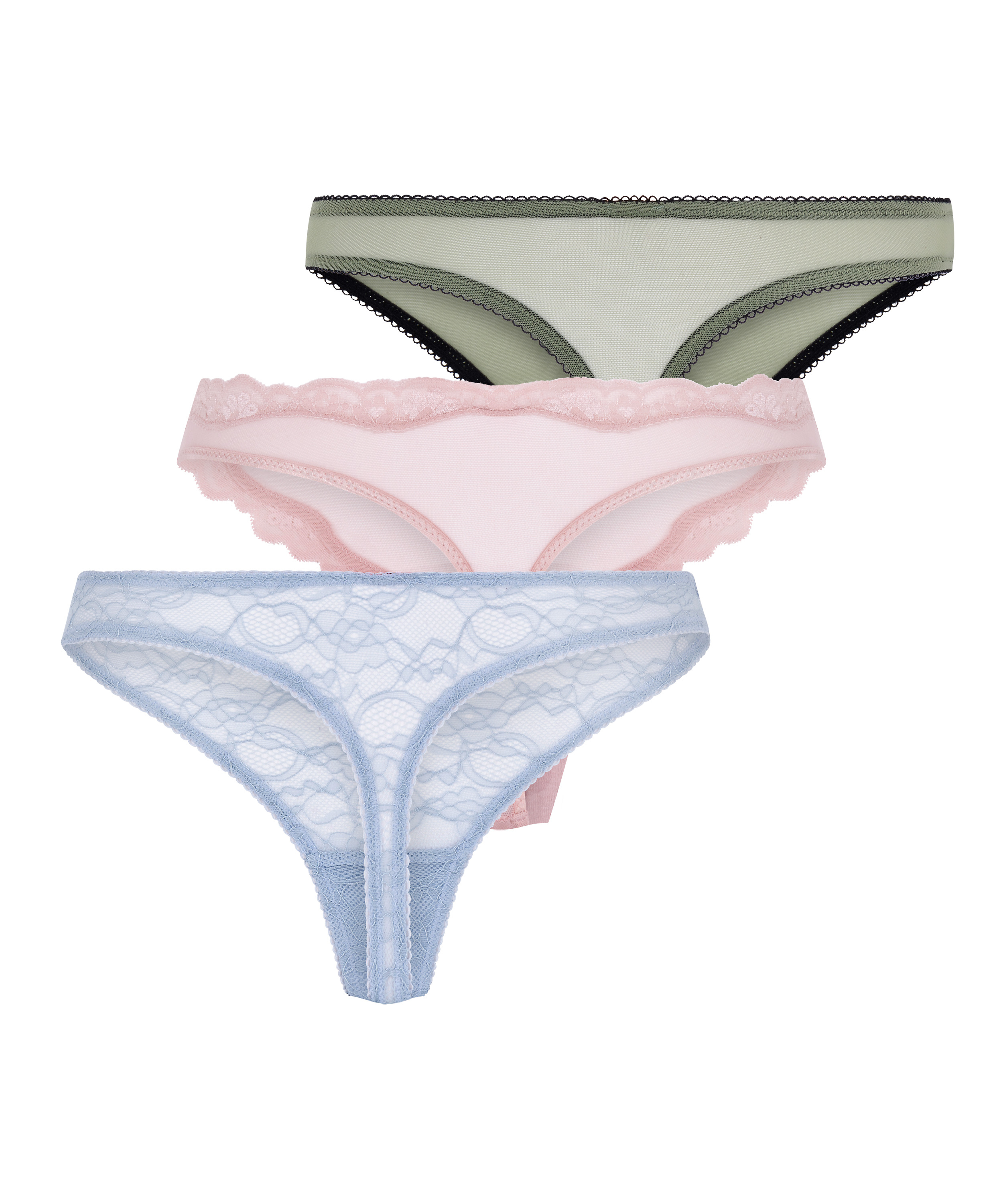 3-pak string&oacute;w w kwiatowe wzory, Fioletowy, main