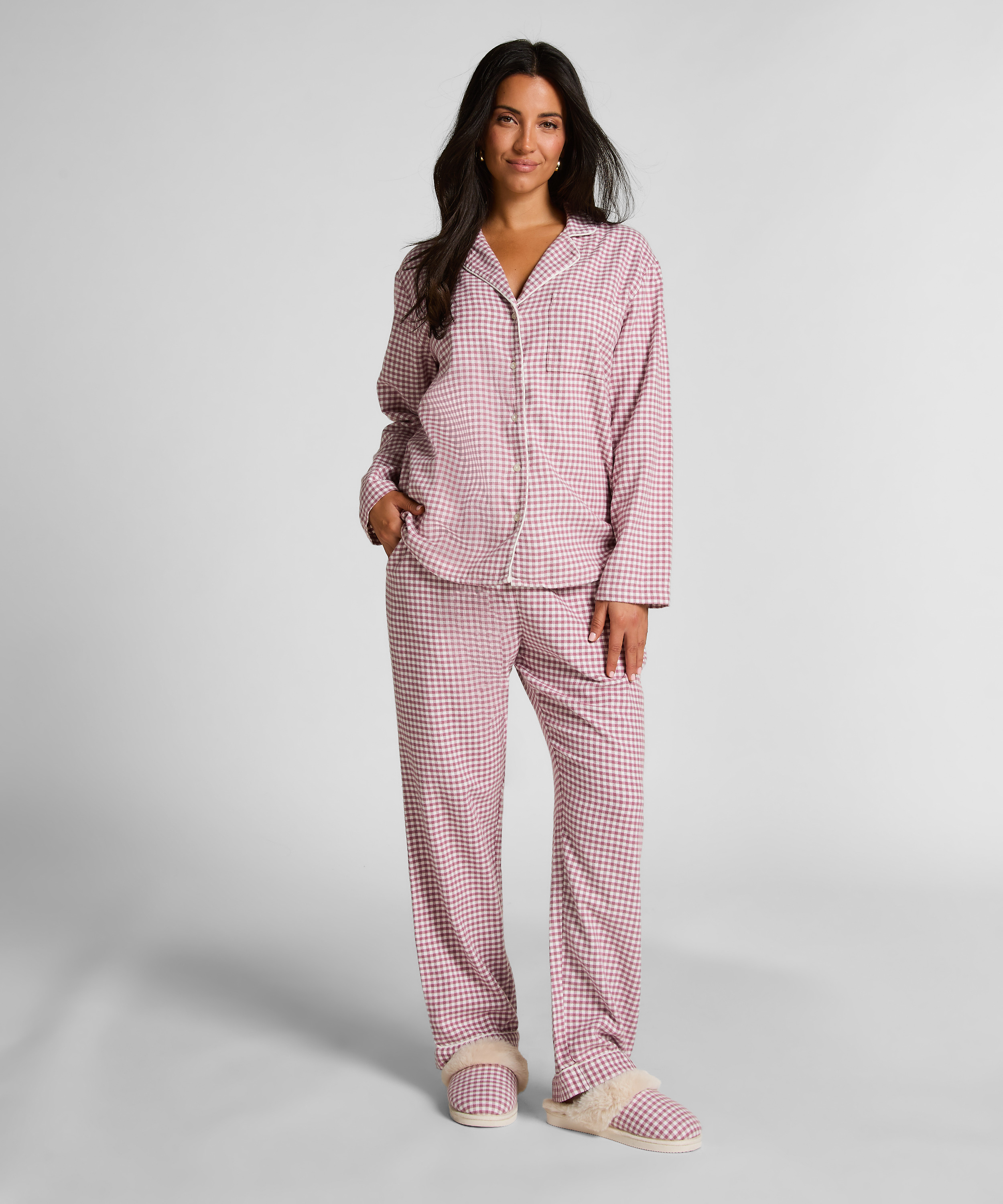 Top piżamowy Flanel Essentials, Fioletowy, main