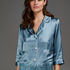 Silk pyjama top, Niebieski