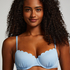 Usztywniany top bikini z fiszbinami Scallop, Niebieski