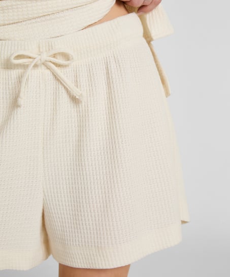Short Waffle Sloane, Biały