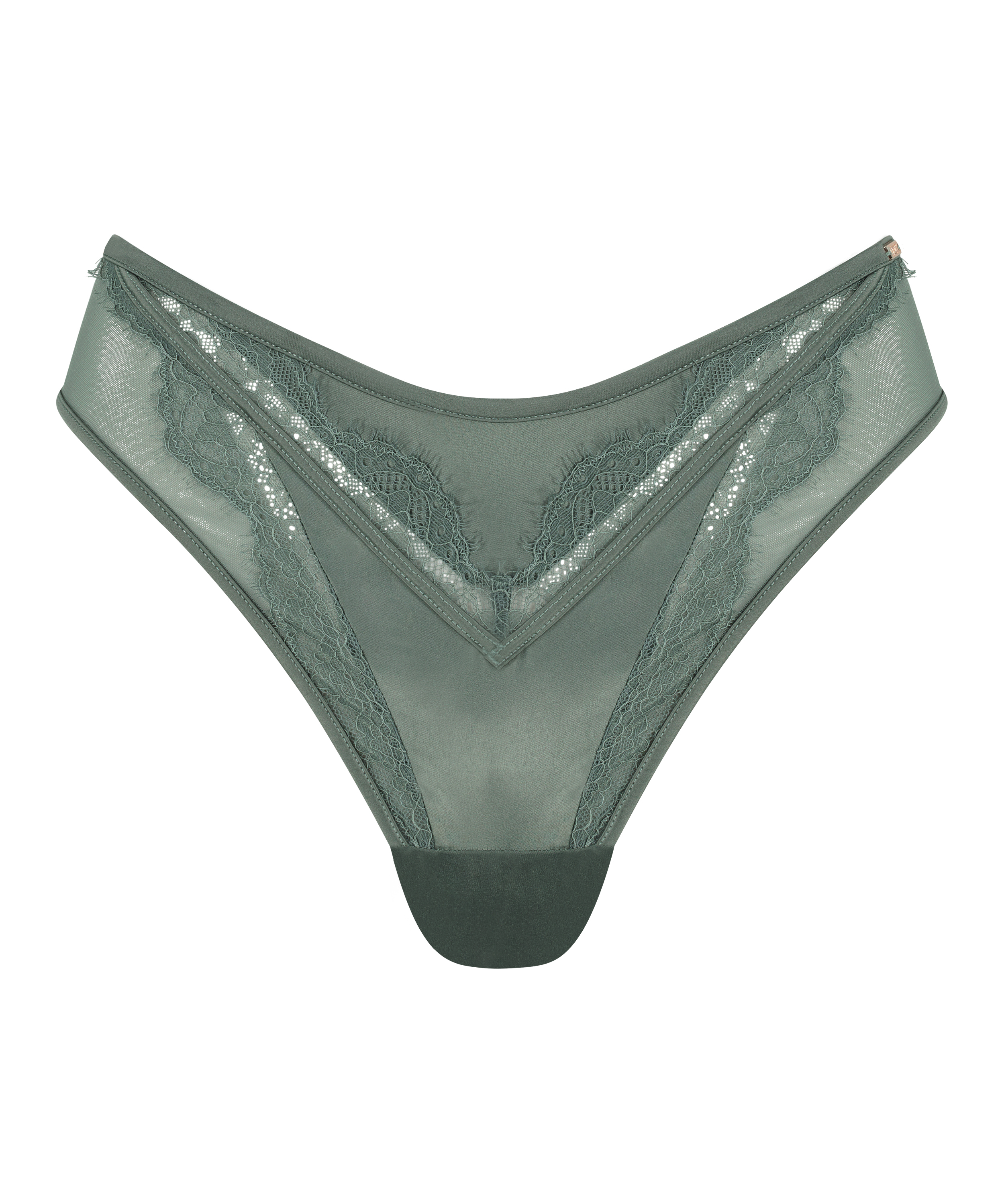 Majtki brazylijskie z wysokim wycięciem Nicole, Zielony, main