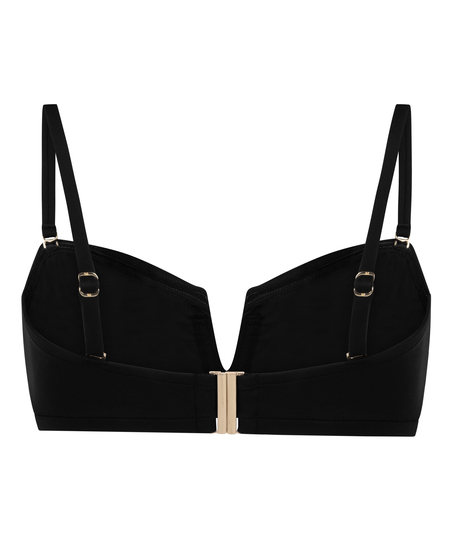 Neoprenowy top od bikini Bandeau, Czarny
