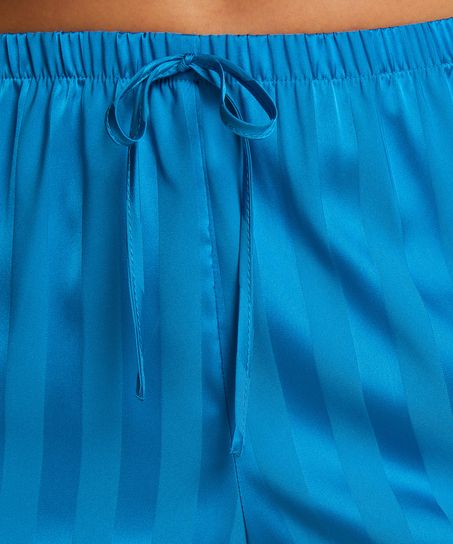 Satynowe szorty piżamowe, Niebieski