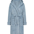 Fleece Bathrobe Short, Niebieski