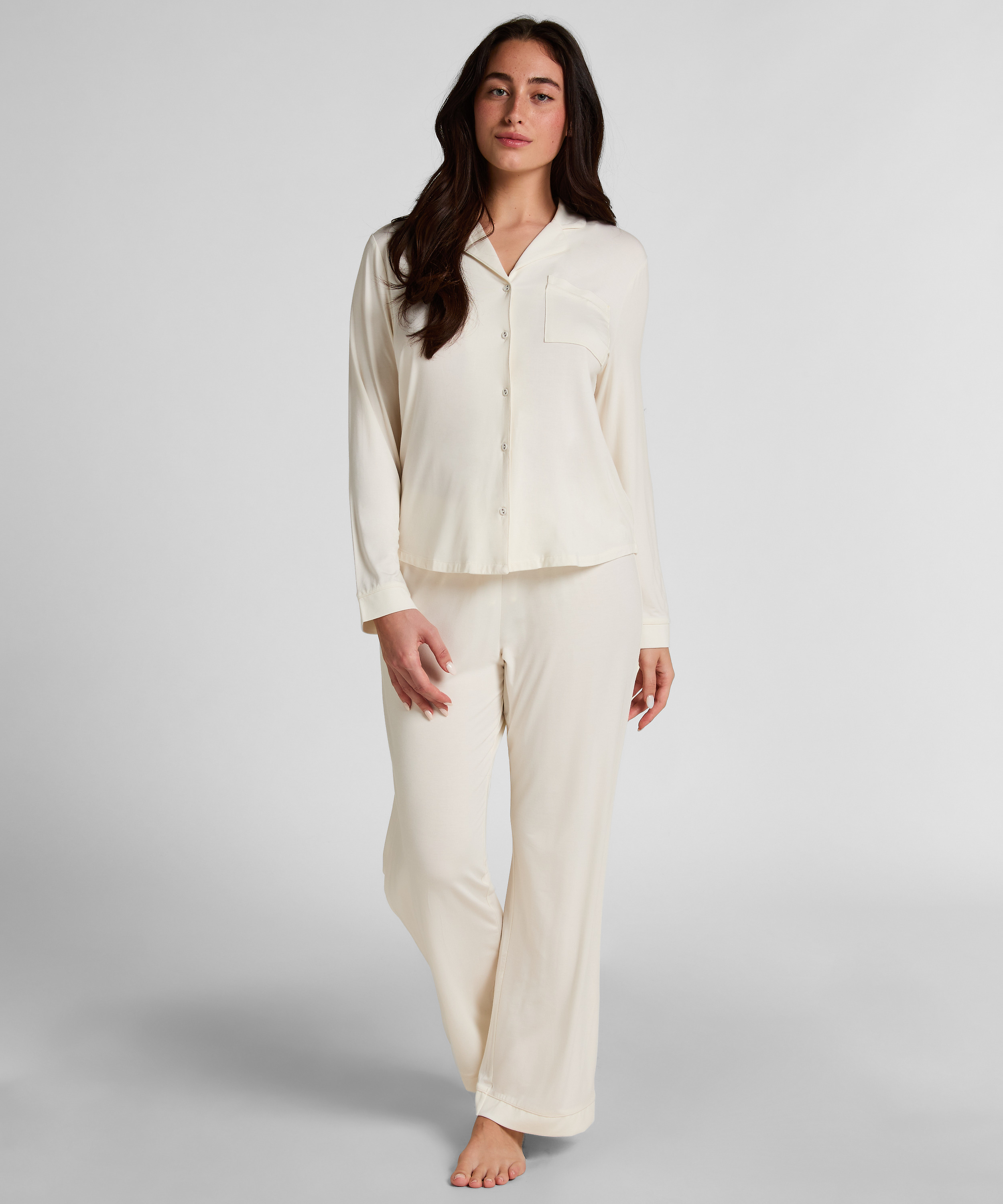 Spodnie Essential z dżerseju, Biały, main