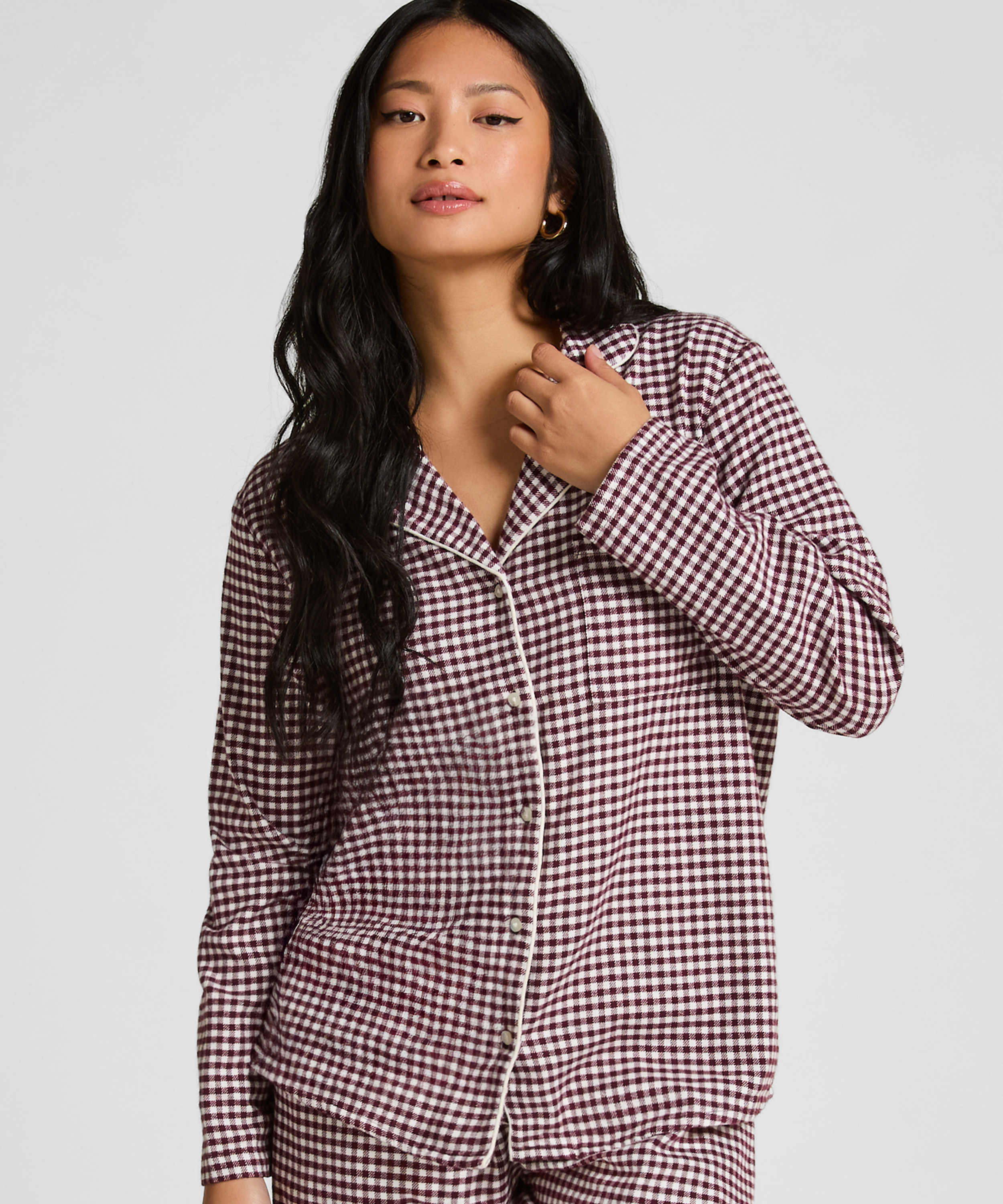 Top piżamowy Flanel Essentials, Fioletowy, main