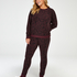 Long-Sleeved Fleece Top, Czerwony